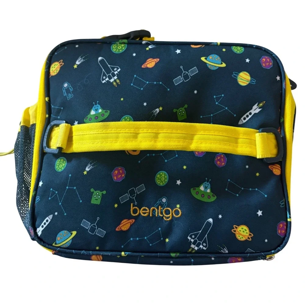Bentgo Kids Space Lunch Bag Insulated Navy Yellow Rocket Galaxy
